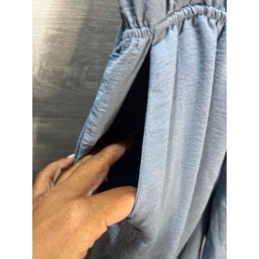 Monteau Chambray Flutter Sleeve Romper Xs - image 7